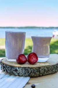 Healthy strawberry milkshake